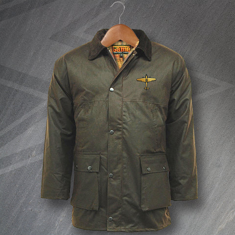 Hawker Hurricane Embroidered Padded Wax Jacket