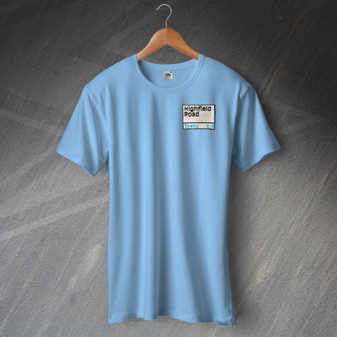 Coventry Football T-Shirt Embroidered Highfield Road