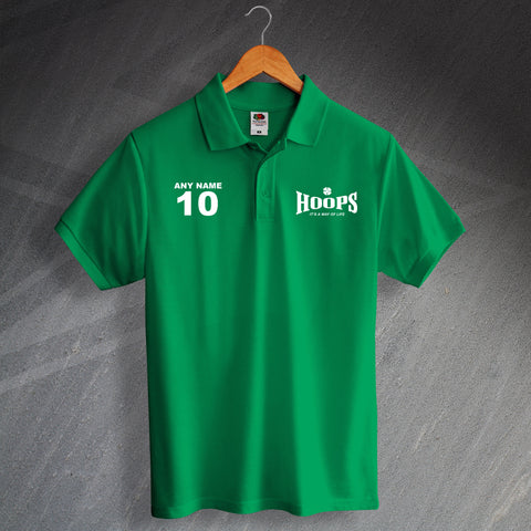 Celtic Football Polo Shirt Printed Personalised Hoops It's a Way of Life
