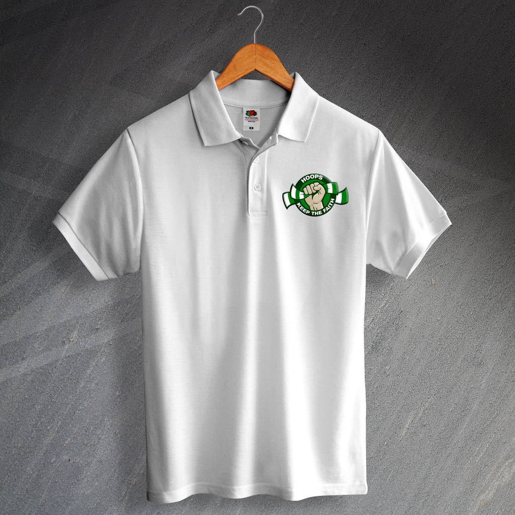 Celtic Hoops Keep The Faith Polo Shirt | Hoops Football Tops for Sale ...