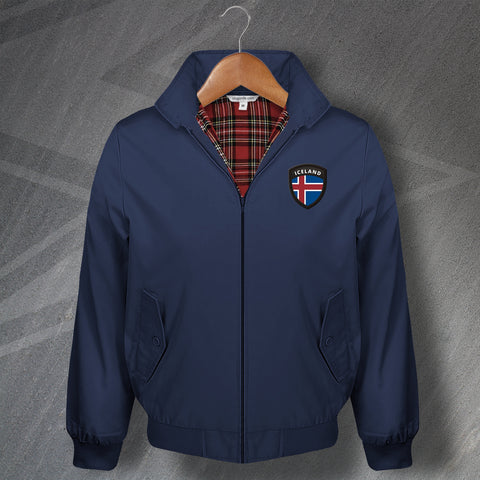 Iceland Harrington Jacket Embroidered Flag of Iceland Shield