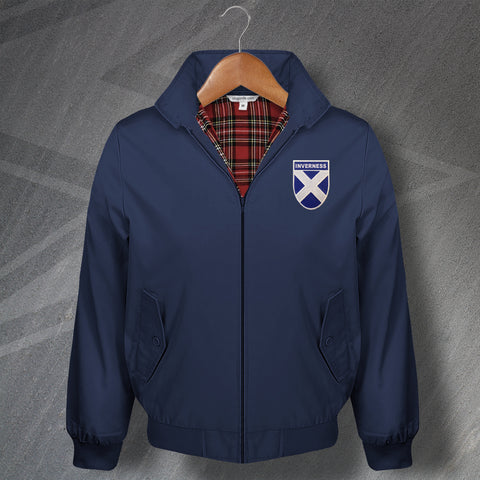 Inverness Flag of Scotland Shield Embroidered Harrington Jacket