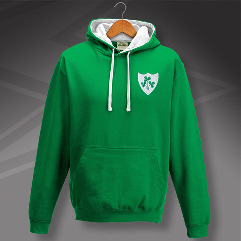 Retro Ireland Rugby 1871 Embroidered Contrast Hoodie