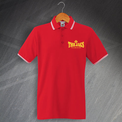Partick Football Polo Shirt Embroidered Tipped The Jags It's a Way of Life