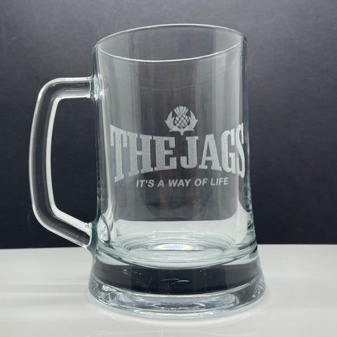 Partick Football Glass Tankard Engraved The Jags It's a Way of Life