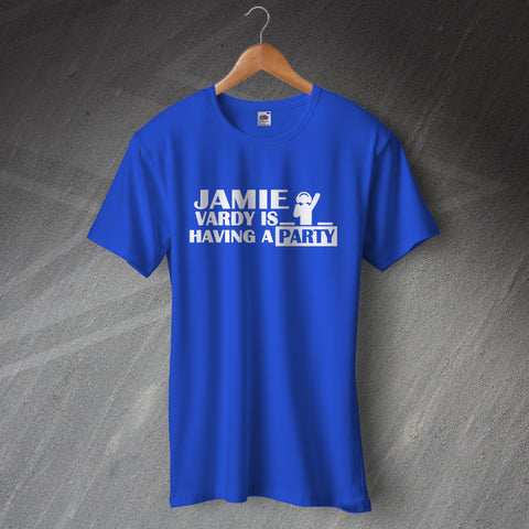 Leicester Football T-Shirt Jamie Vardy is Having a Party