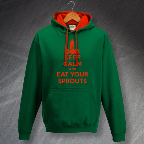 Christmas Hoodie Contrast Keep Calm and Eat Your Sprouts