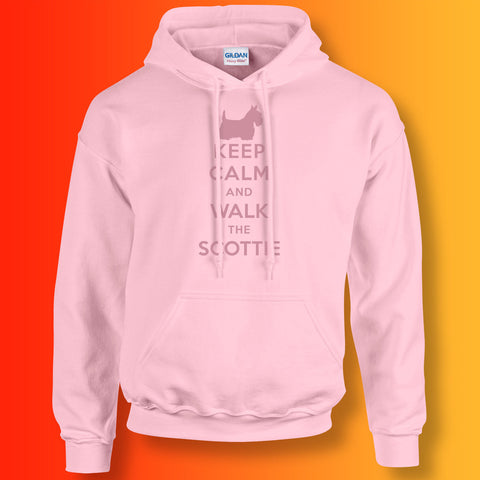 Keep Calm and Walk The Scottie Hoodie Light Pink