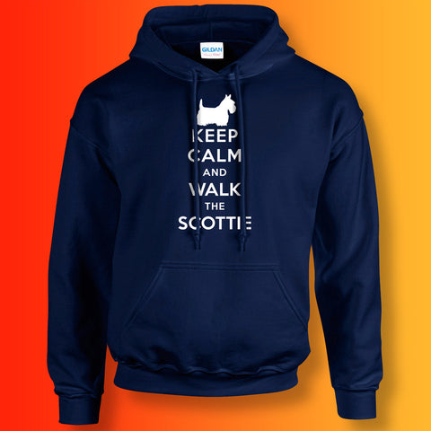 Keep Calm and Walk The Scottie Hoodie Navy