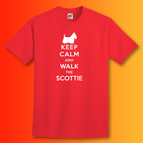 Keep Calm and Walk The Scottie T-Shirt Red