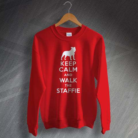 Staffordshire Bull Terrier Sweatshirt Keep Calm and Walk The Staffie