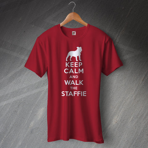 Staffordshire Bull Terrier T-Shirt Keep Calm and Walk The Staffie