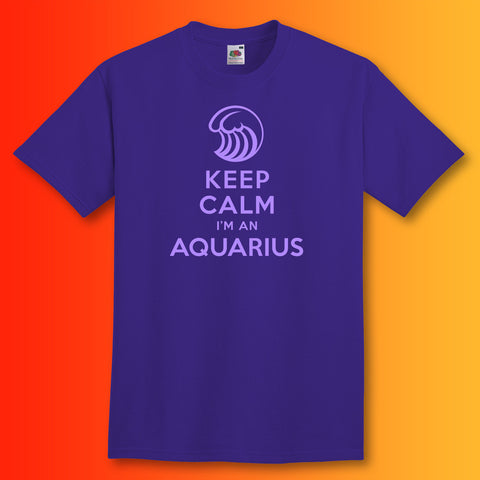 Keep Calm I'm an Aquarius T-Shirt Purple