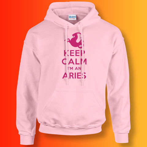 Keep Calm I'm an Aries Hoodie Light Pink