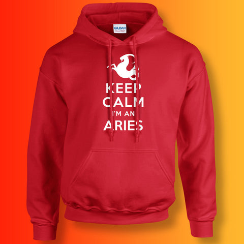 Keep Calm I'm an Aries Hoodie Red