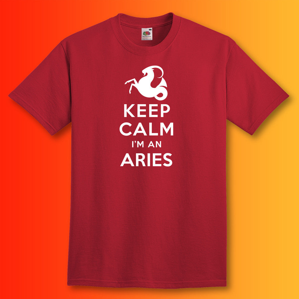 Keep Calm I'm an Aries T-Shirt Brick Red