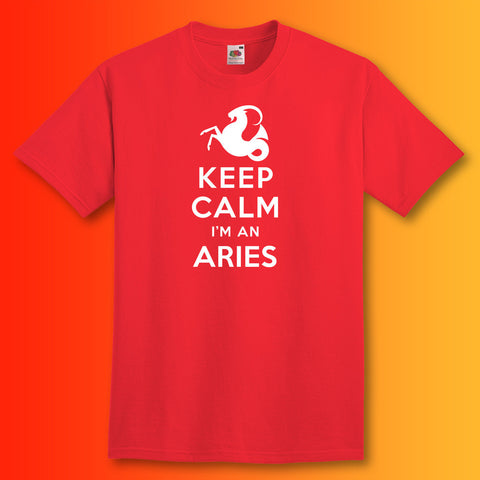 Keep Calm I'm an Aries T-Shirt Red