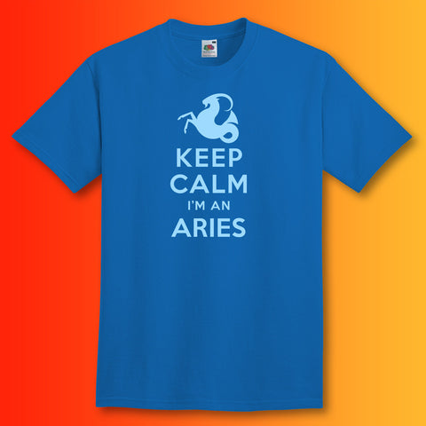 Keep Calm I'm an Aries T-Shirt Royal Blue