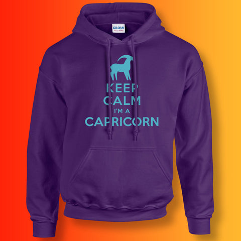 Keep Calm I'm a Capricorn Hoodie Purple