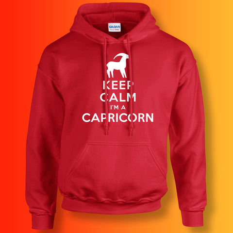 Keep Calm I'm a Capricorn Hoodie Red