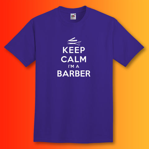 Keep Calm I'm a Barber T-Shirt Purple