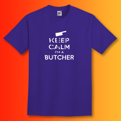 Keep Calm I'm a Butcher T-Shirt Purple