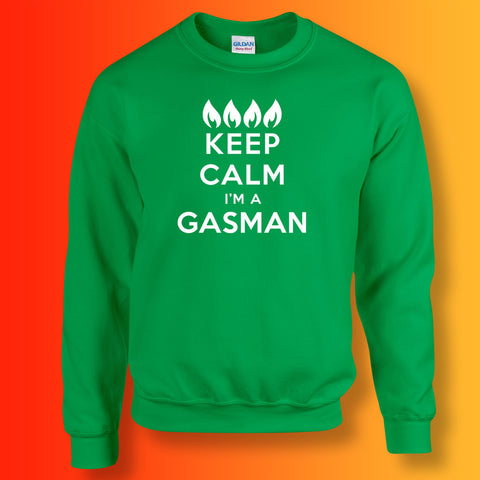 Keep Calm I'm a Gasman Sweater Irish Green