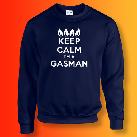 Keep Calm I'm a Gasman Sweater Navy
