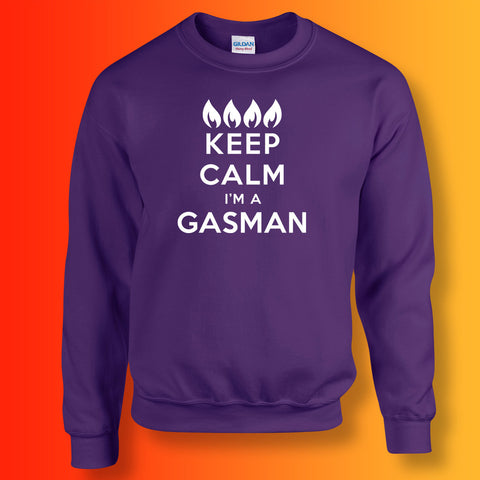 Keep Calm I'm a Gasman Sweater Purple
