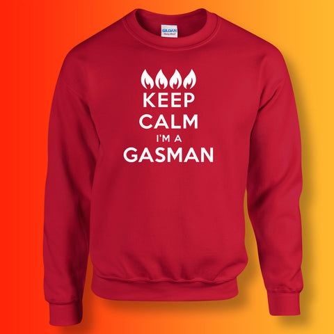 Keep Calm I'm a Gasman Sweater Red