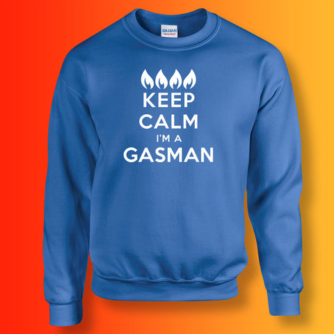 Keep Calm I'm a Gasman Sweater Royal Blue
