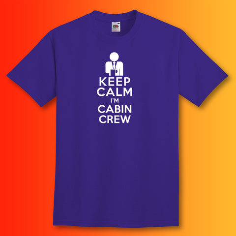 Keep Calm I'm Cabin Crew T-Shirt Purple