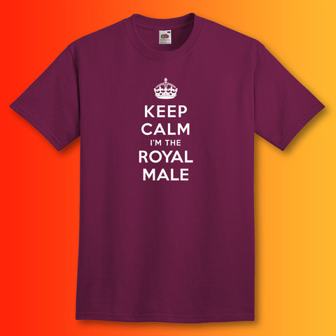 Keep Calm I'm the Royal Male T-Shirt Maroon