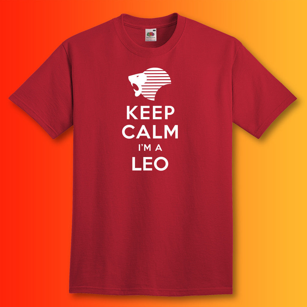 Keep Calm I'm a Leo T-Shirt Brick Red