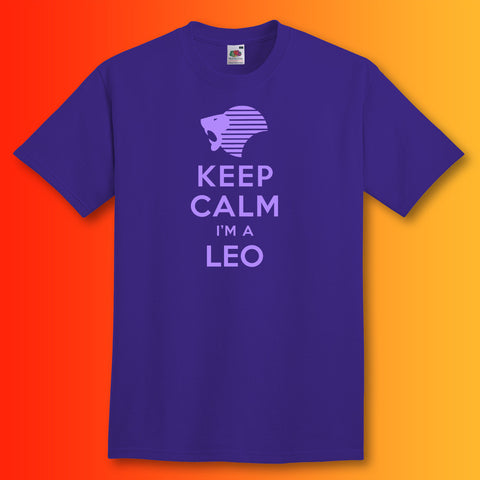 Keep Calm I'm a Leo T-Shirt Purple