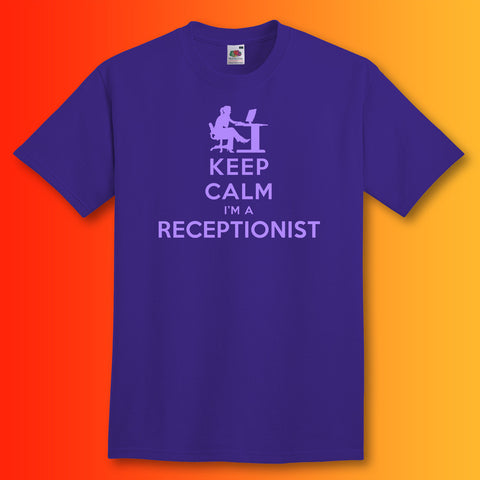 Keep Calm I'm a Receptionist T-Shirt Purple