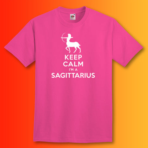Keep Calm I'm a Sagittarius T-Shirt Fuchsia