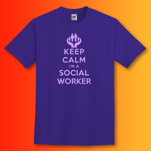 Keep Calm I'm a Social Worker Unisex T-Shirt Purple