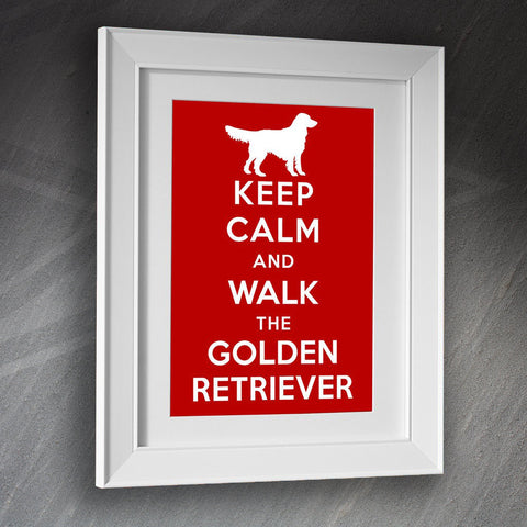 Golden Retriever Framed Print Keep Calm and Walk The Golden Retriever