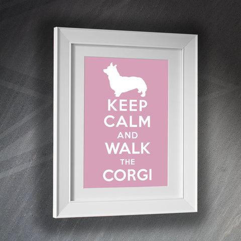 Keep Calm and Walk The Corgi Framed Print