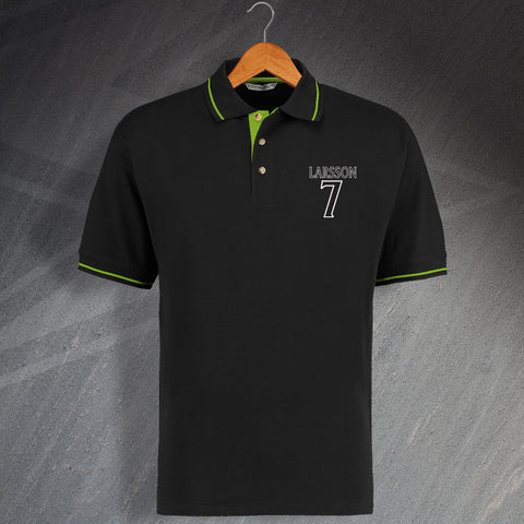 Celtic Football Polo Shirt Embroidered Contrast Larsson 7