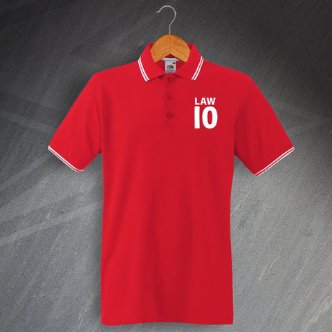 Law 10 Embroidered Tipped Polo Shirt