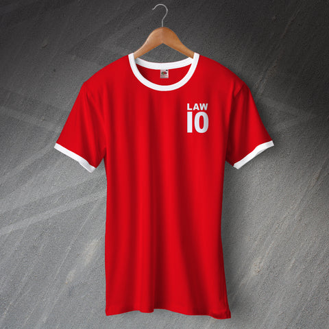 United Football Shirt Embroidered Ringer Law 10