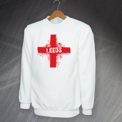 Leeds Grunge Flag of England Sweatshirt