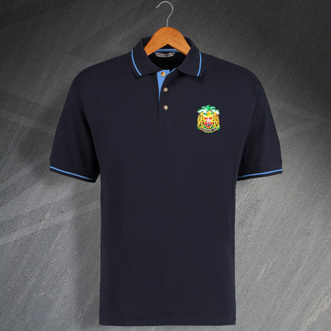 Retro Leicester FC Embroidered Contrast Polo Shirt