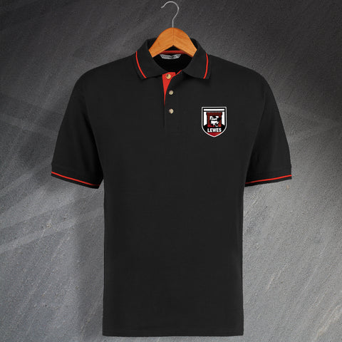 Retro Lewes Embroidered Contrast Polo Shirt