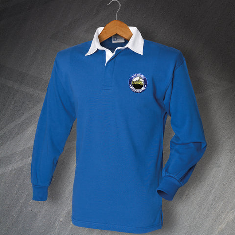 Retro Linfield Long Sleeve Football Shirt with Embroidered Badge