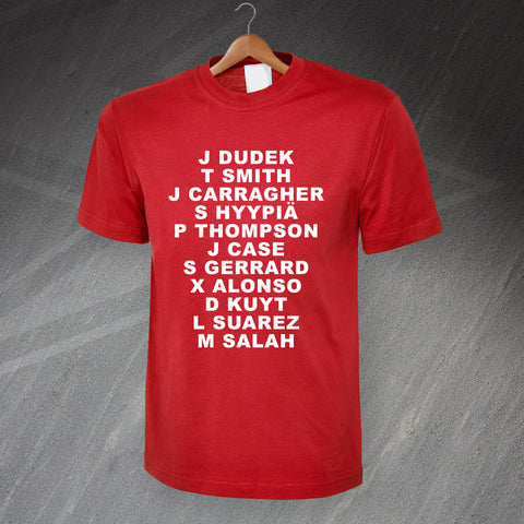 Liverpool Dream Team T-Shirt Personalised with Your 11 Players