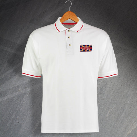 Liverpool Football Polo Shirt Embroidered Contrast Union Jack & European Stars