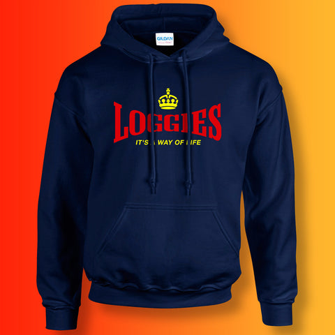Loggies Hoodie with It's a Way of Life Design Navy